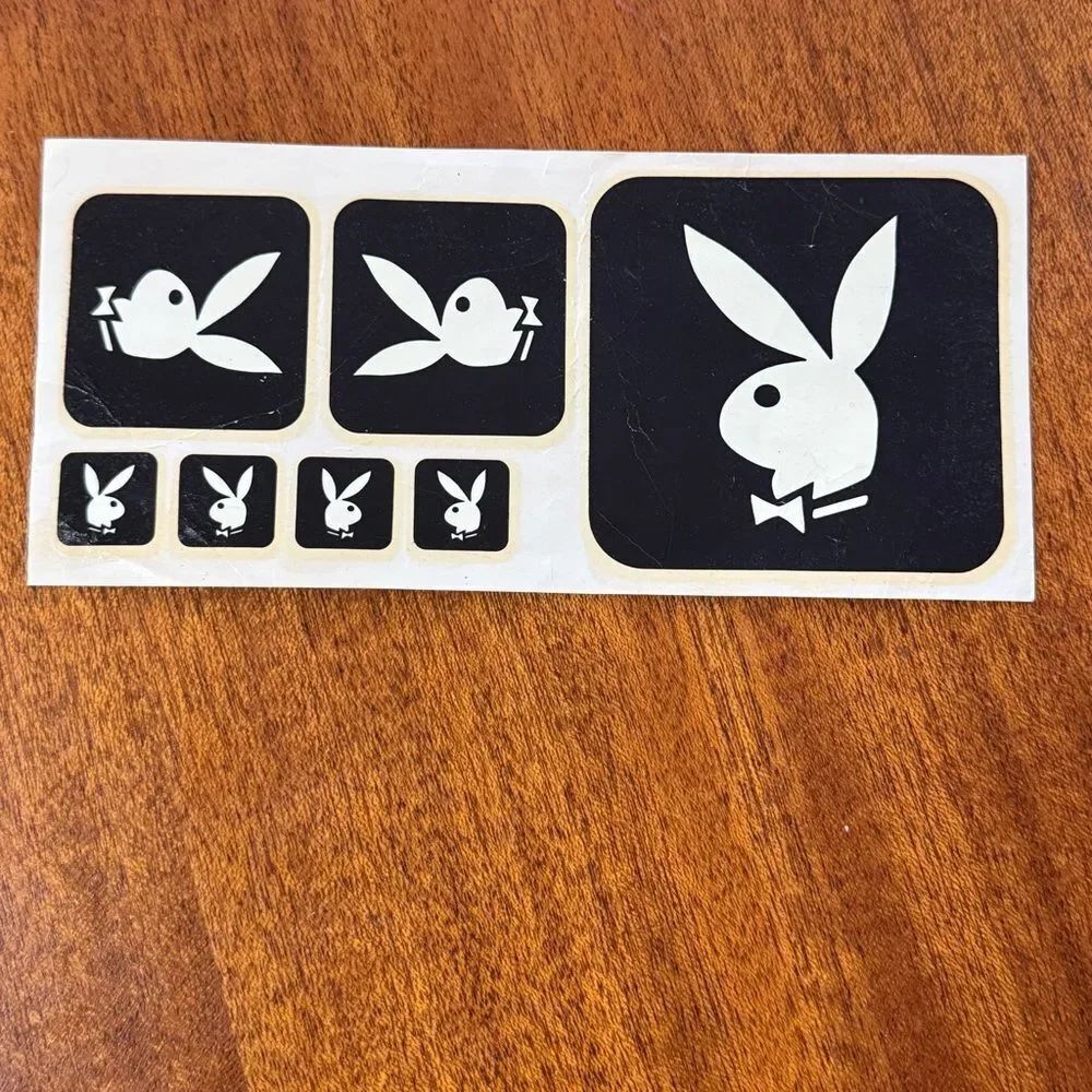 Vintage 1954 NWOT PLAYBOY Black & White Bunny Decal Sticker Set